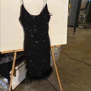 B. Smart Black Sequin Mini Dress
